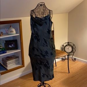 Camo cowl neck dress long